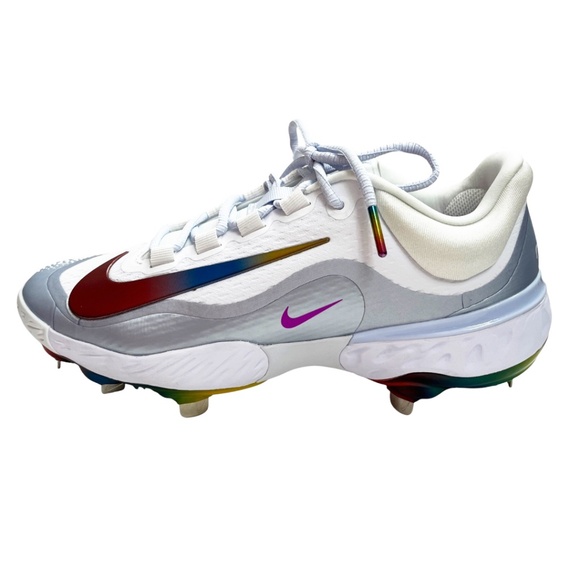 NEW Nike Alpha Huarache Elite 4 Low Metal Baseball Cleats Rainbow Men’s Size 7.5 - Picture 1 of 14